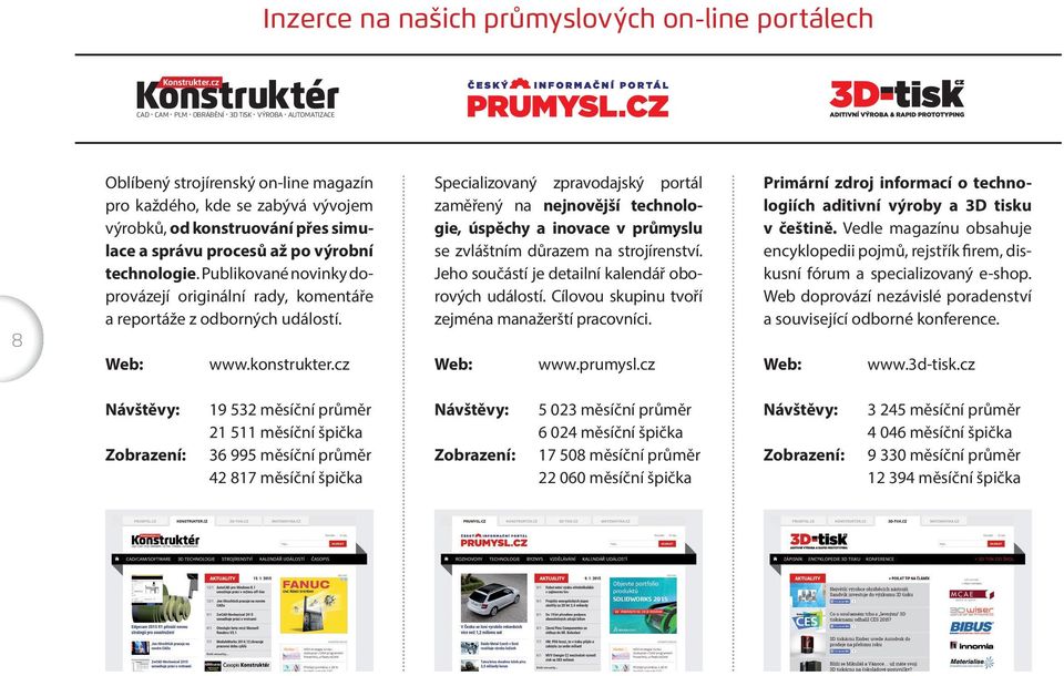 konstruování přes simulace a správu procesů až po výrobní technologie. Publikované novinky doprovázejí originální rady, komentáře a reportáže z odborných událostí. Web: www.konstrukter.