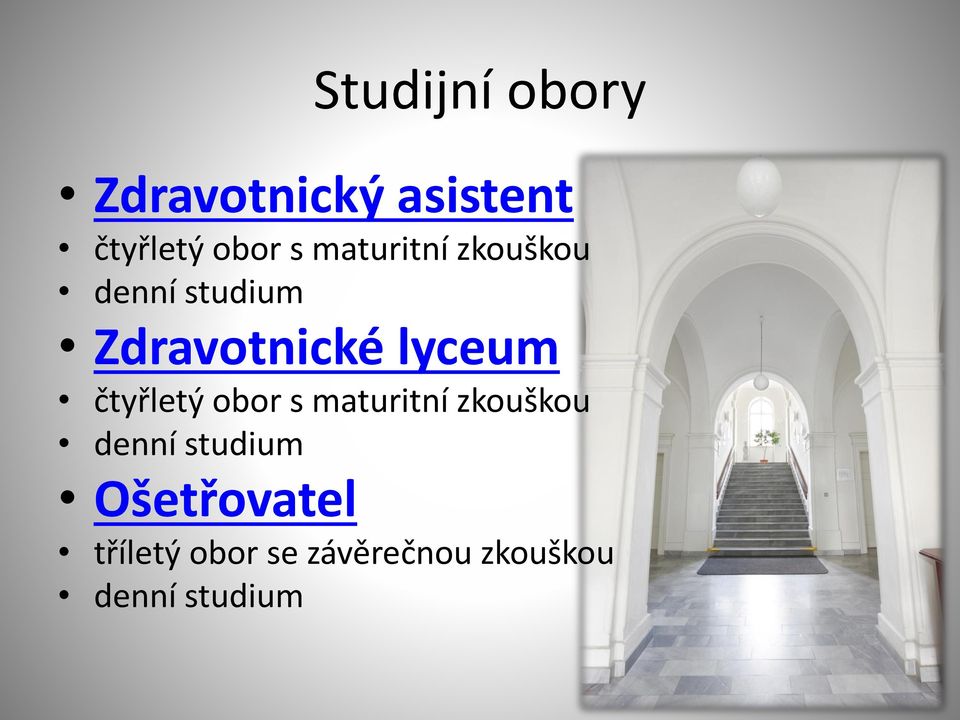 čtyřletý obor s maturitní zkouškou denní studium