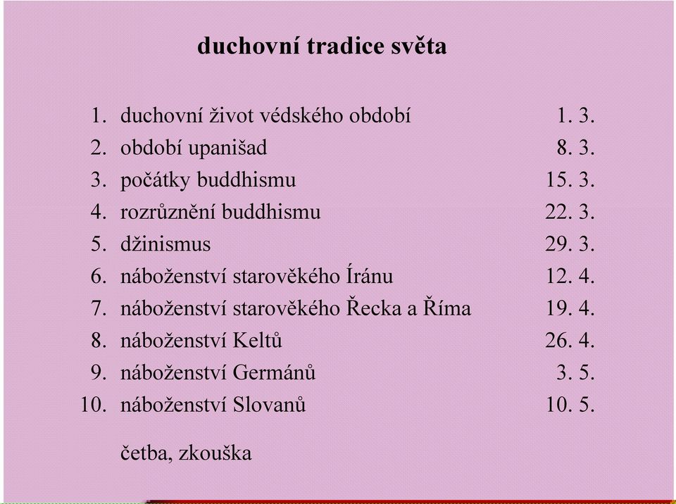 náboženství starověkého Íránu 12. 4. 7. náboženství starověkého Řecka a Říma 19. 4. 8.