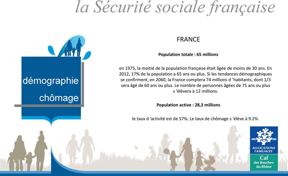 Si les tendances démographiques se confirment, en 2060, la France comptera 74 millions d habitants, dont 1/3 sera âgé de 60 ans ou