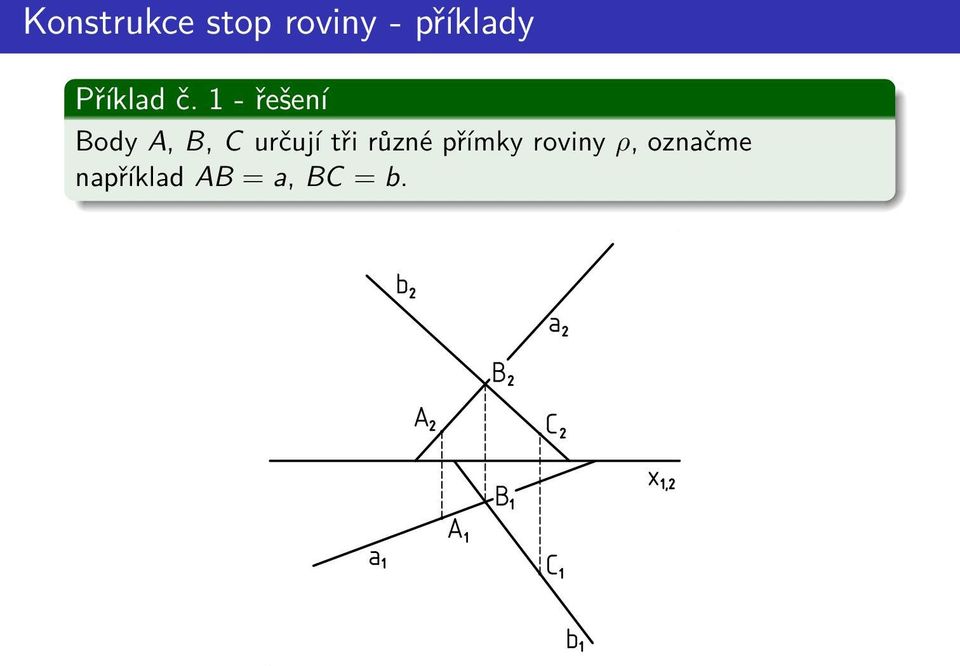 určují tři různé přímky