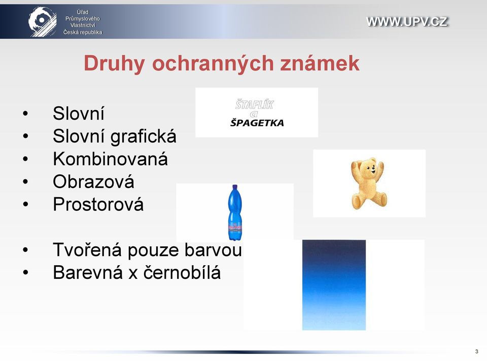 CZ Druhy ochranných známek Slovní Slovní