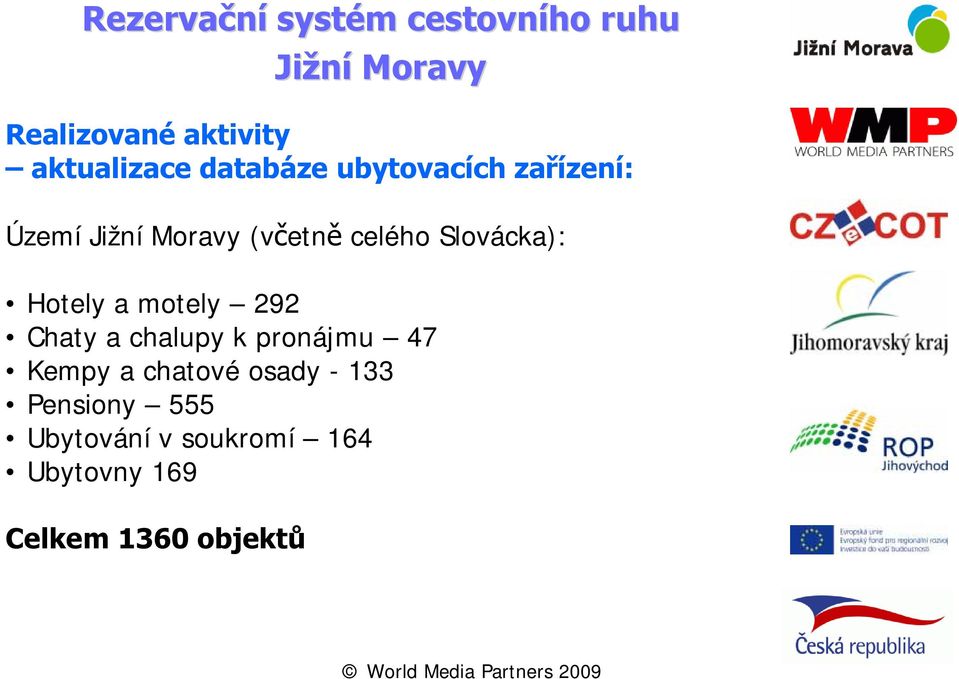 292 Chaty a chalupy k pronájmu 47 Kempy a chatové osady -