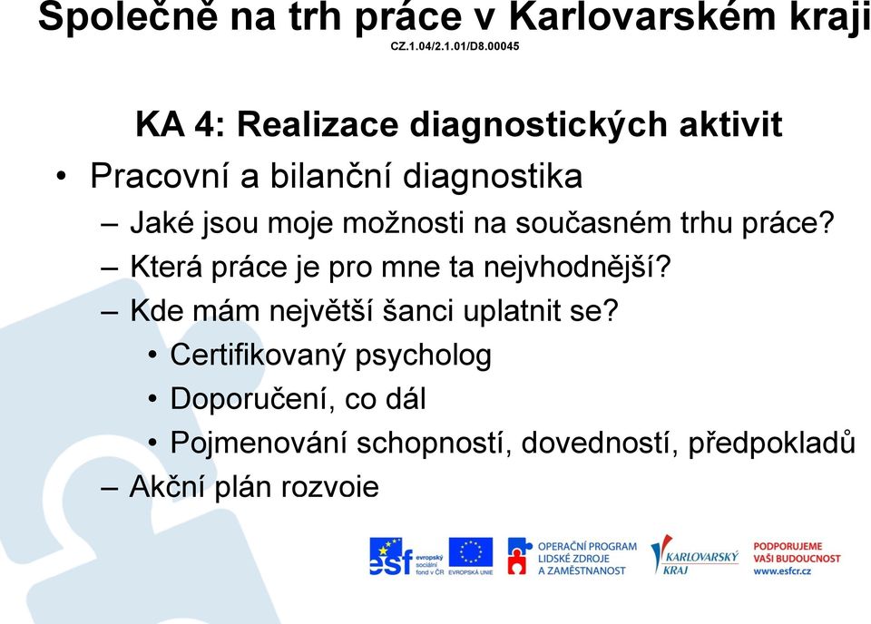 Která práce je pro mne ta nejvhodnější? Kde mám největší šanci uplatnit se?