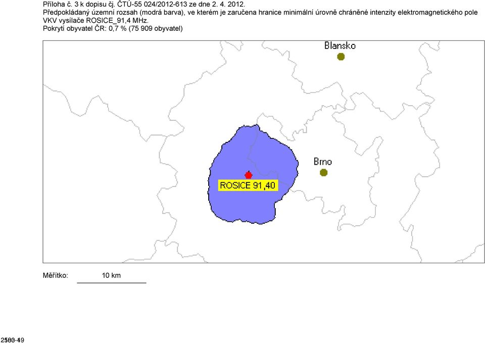 minimální úrovně chráněné intenzity elektromagnetického pole VKV vysílače