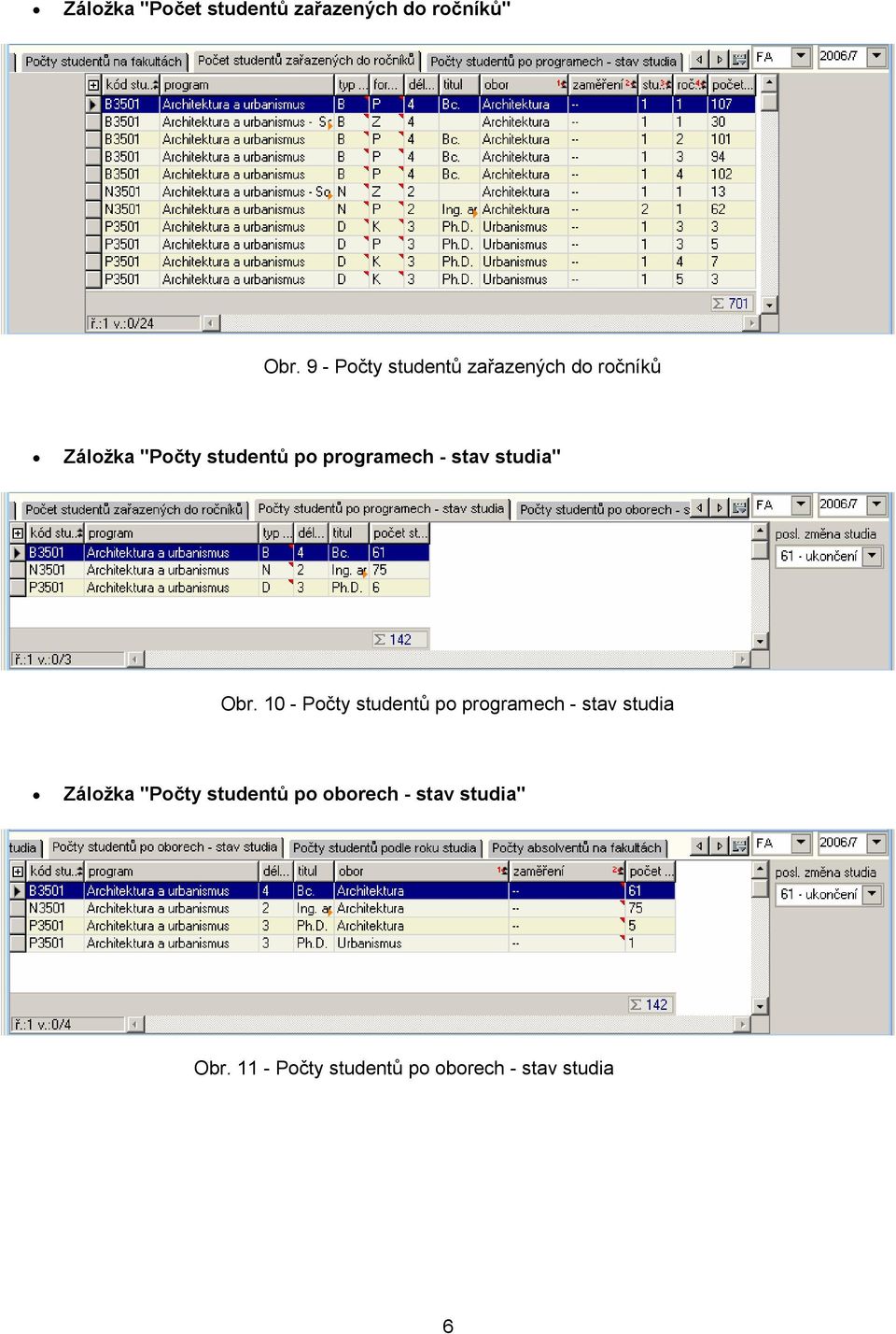 programech - stav studia" Obr.