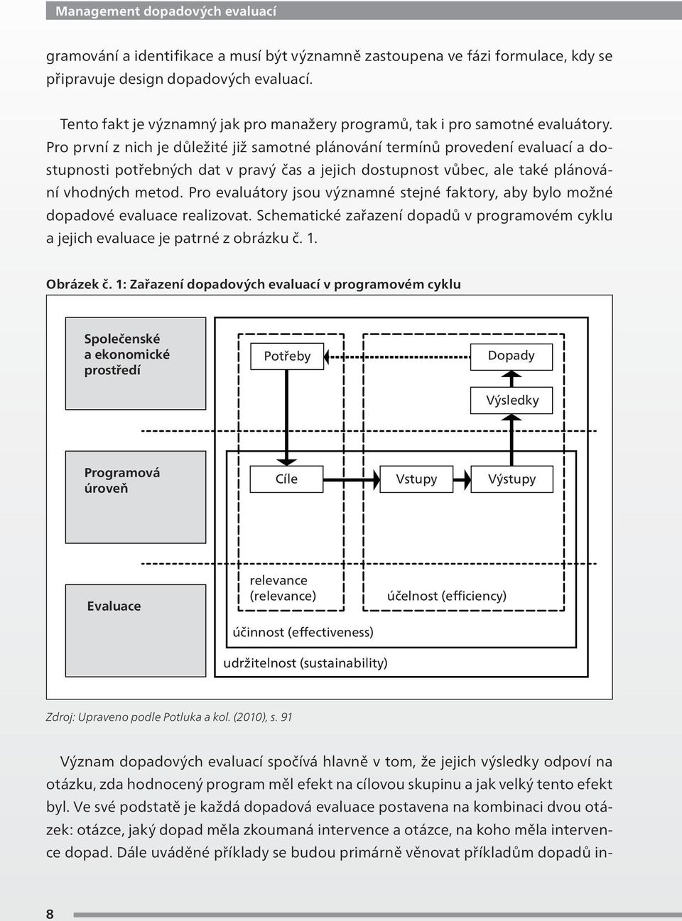 Pro první z nich je důležité již samotné plánování termínů provedení evaluací a dostupnosti potřebných dat v pravý čas a jejich dostupnost vůbec, ale také plánování vhodných metod.