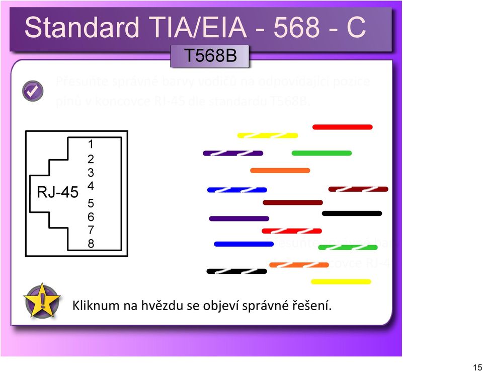 3 4 Přesuňte správné barvy vodičů na odpo pinů v koncovce