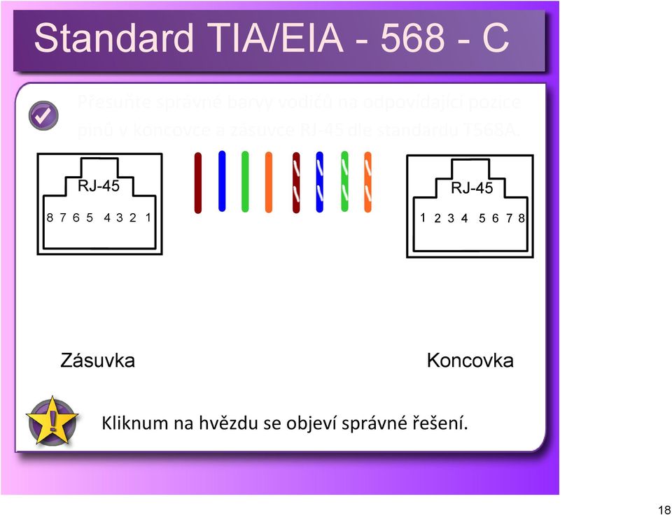 zásuvce RJ 4 dle standardu TA.