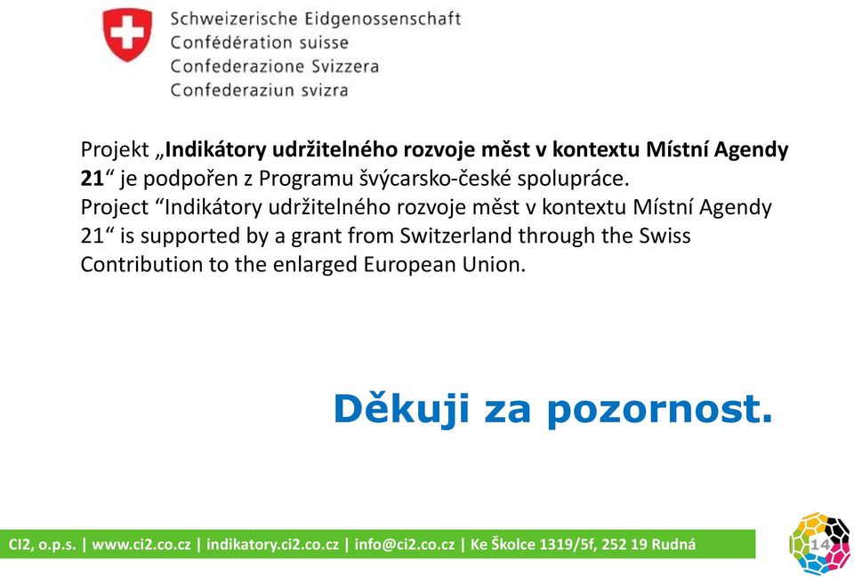 Project Indikátory udržitelného rozvoje měst v kontextu Místní Agendy 21 is