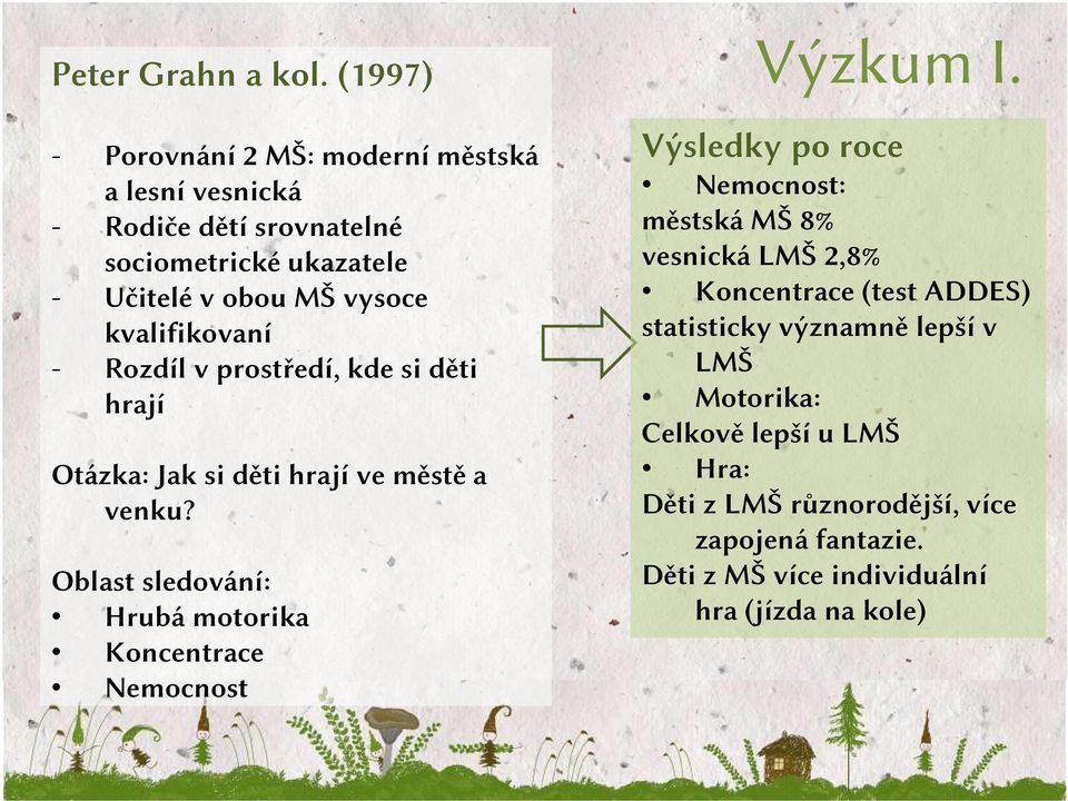 kvalifikovaní - Rozdíl v prostředí, kde si děti hrají Otázka: Jak si děti hrají ve městě a venku?