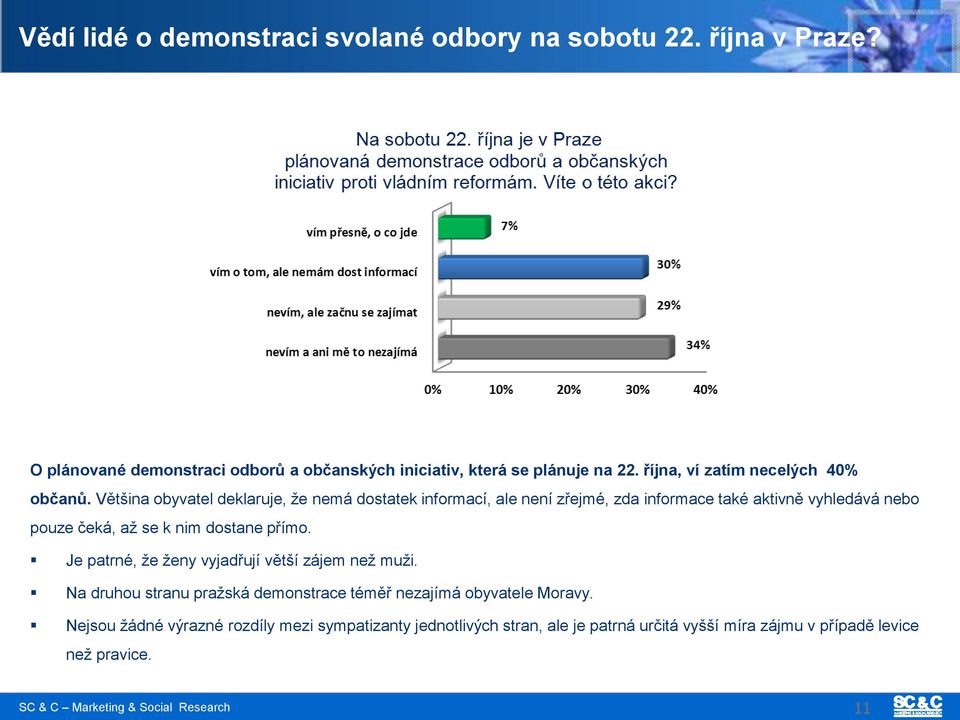 Většina obyvatel deklaruje, ţe nemá dostatek informací, ale není zřejmé, zda informace také aktivně vyhledává nebo pouze čeká, aţ se k nim dostane přímo.