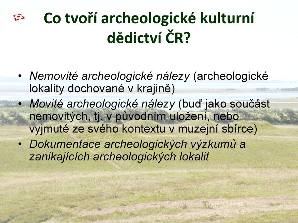 archeologické nálezy (buď jako součást nemovitých, tj.