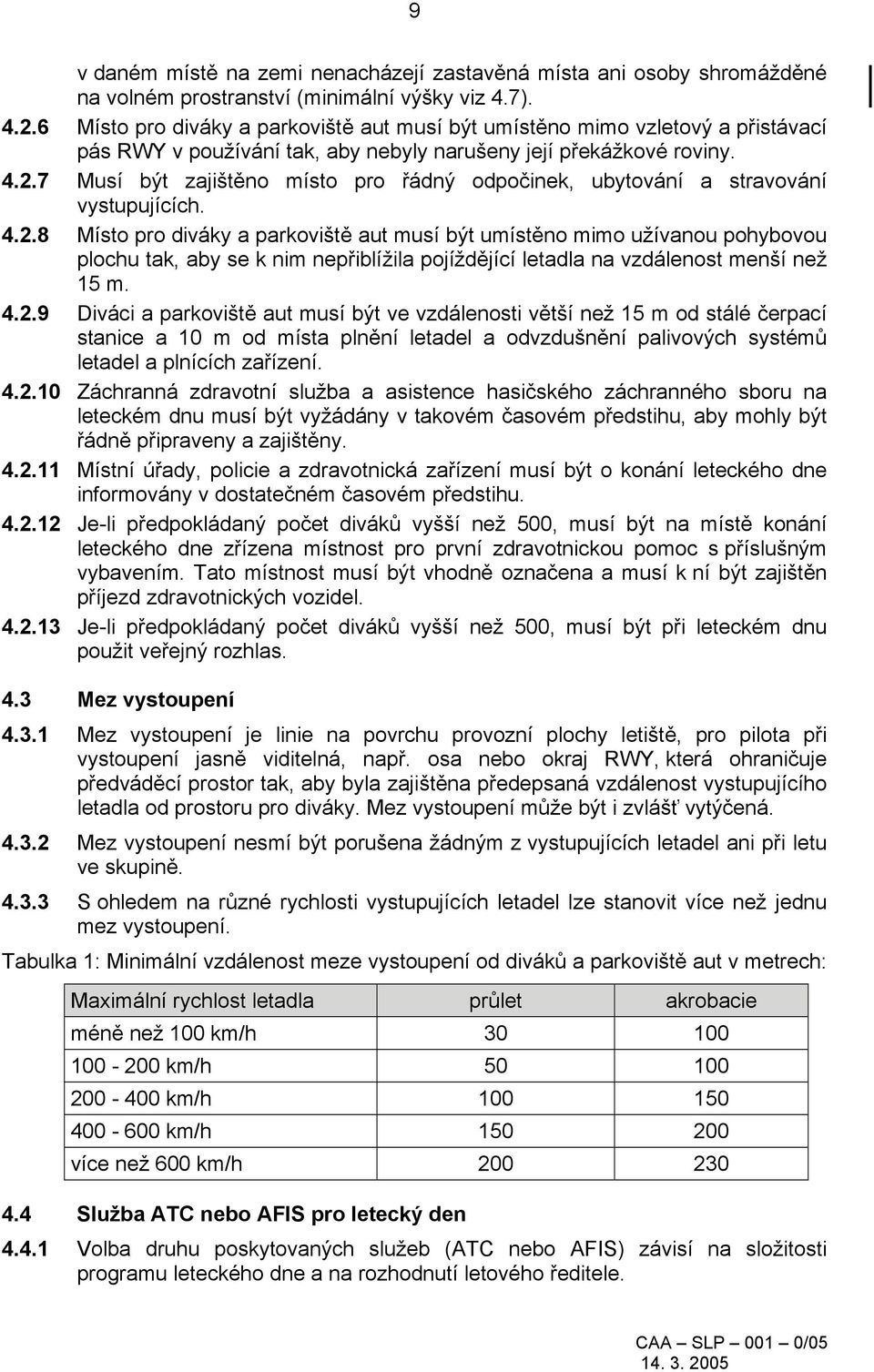 7 Musí být zajištěno místo pro řádný odpočinek, ubytování a stravování vystupujících. 4.2.