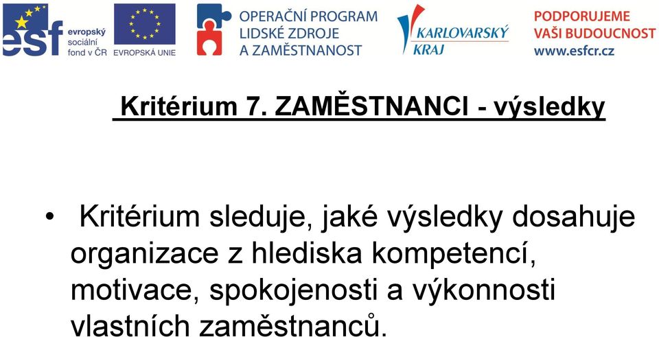 jaké výsledky dosahuje organizace z