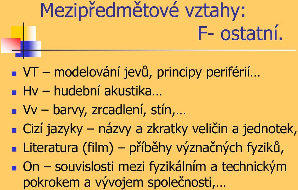 zrcadlení, stín, Cizí jazyky názvy a zkratky veličin a jednotek,