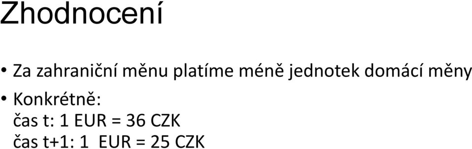 měny Konkrétně: čas t: 1 EUR