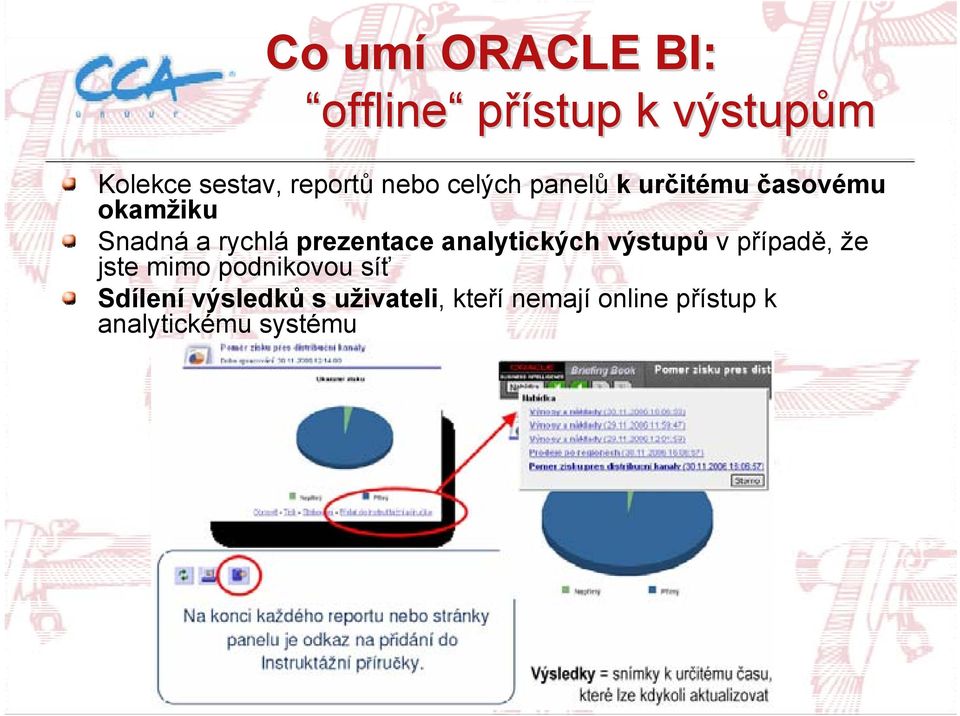 prezentace analytických výstupů v případě, že jste mimo podnikovou síť