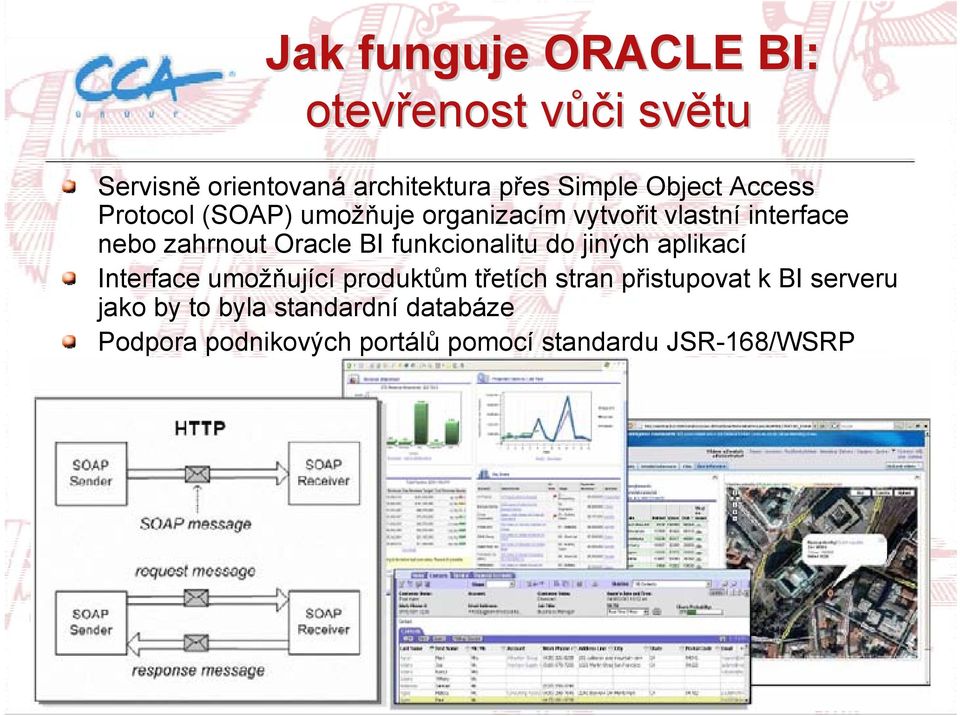 funkcionalitu do jiných aplikací Interface umožňující produktům třetích stran přistupovat k BI