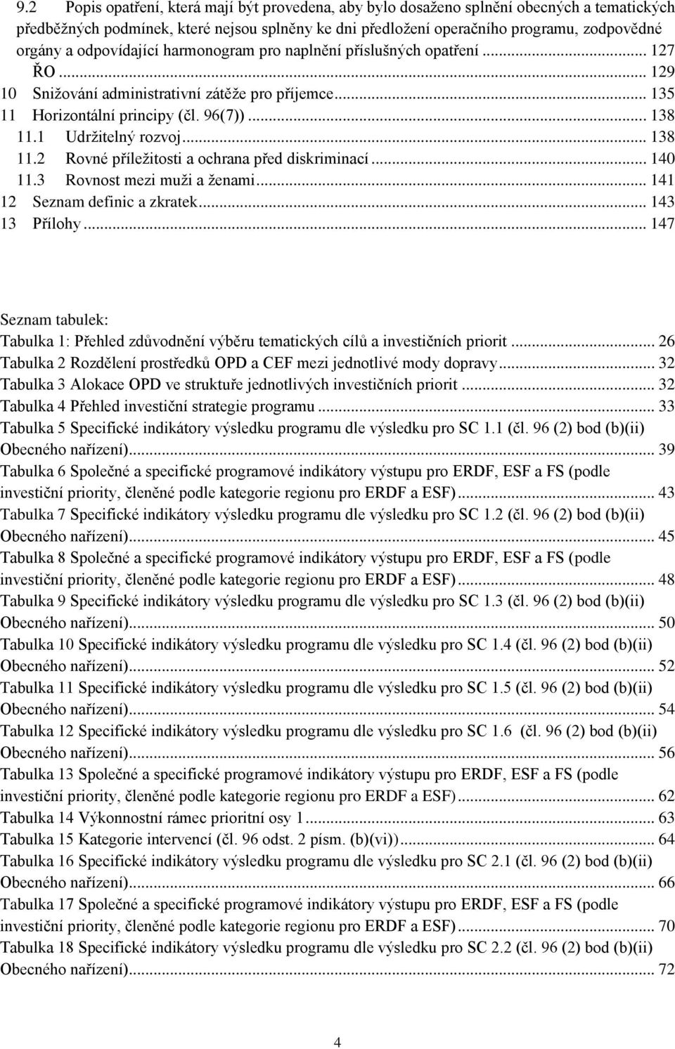 .. 138 11.2 Rovné příležitosti a ochrana před diskriminací... 140 11.3 Rovnost mezi muži a ženami... 141 12 Seznam definic a zkratek... 143 13 Přílohy.