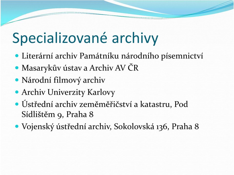 Archiv Univerzity Karlovy Ústřední archiv zeměměřičství a