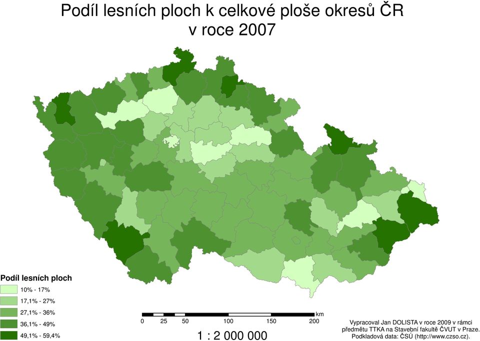 100 150 200 1 : 2 000 000 Vypracoval Jan DOLISTA v roce 2009 v rámci