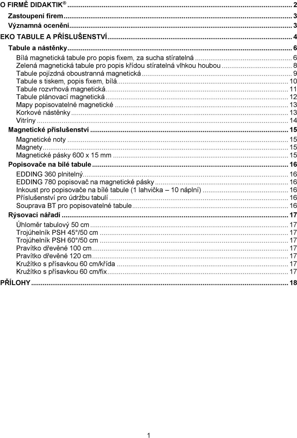 .. 11 Tabule plánovací magnetická... 12 Mapy popisovatelné magnetické... 13 Korkové nástěnky... 13 Vitríny... 14 Magnetické příslušenství... 15 Magnetické noty... 15 Magnety.