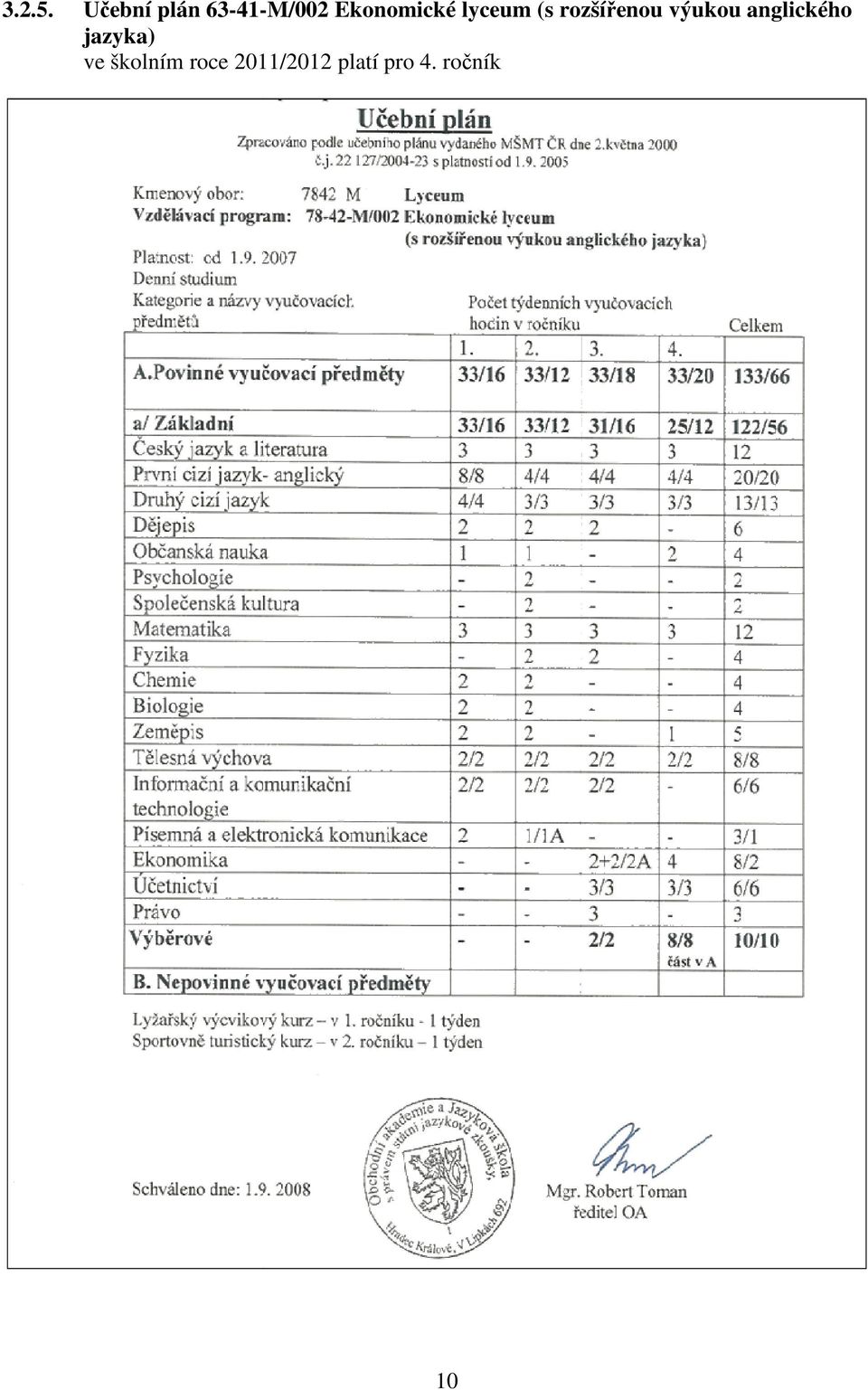 lyceum (s rozšířenou výukou