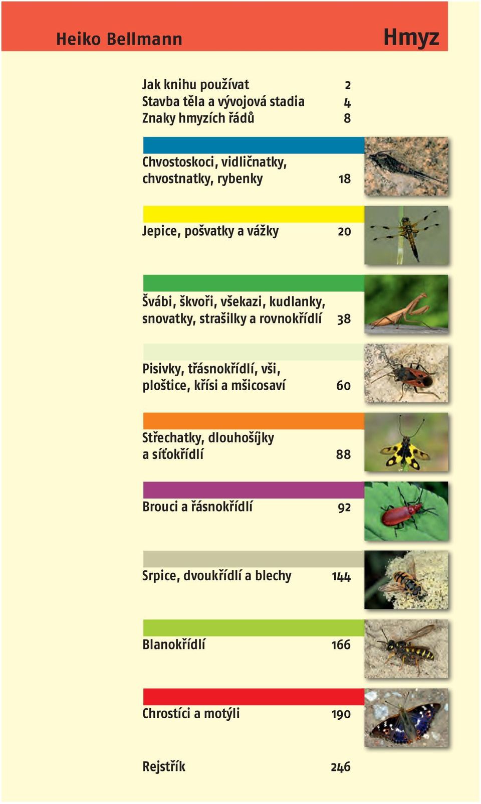 strašilky a rovnokřídlí 38 Pisivky, třásnokřídlí, vši, ploštice, křísi a mšicosaví 60 Střechatky, dlouhošíjky a