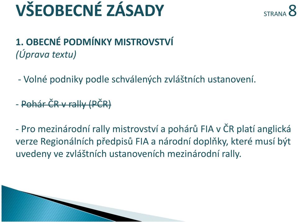 ýhzvláštních ustanovení.
