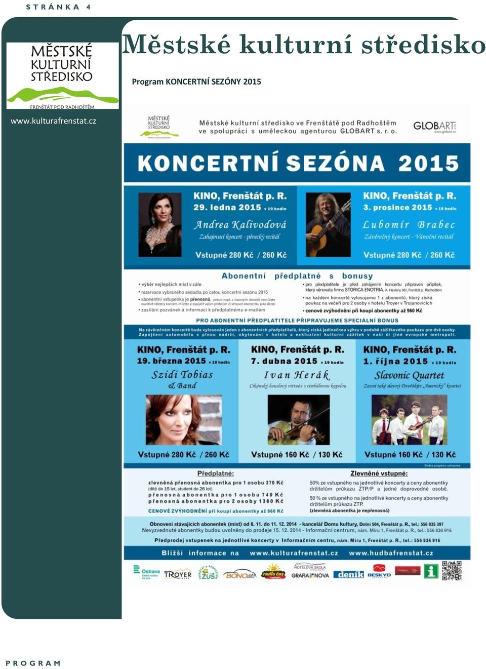 KONCERTNÍ SEZÓNY 2015 www.