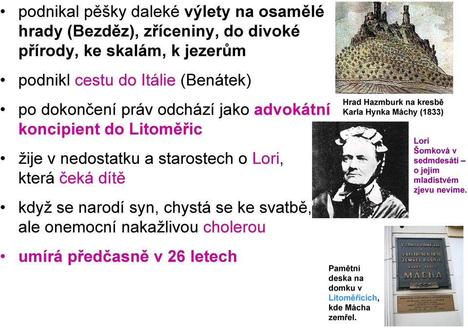 nedostatku a starostech o Lori, která čeká dítě když se narodí syn, chystá se ke svatbě, ale onemocní nakažlivou cholerou umírá