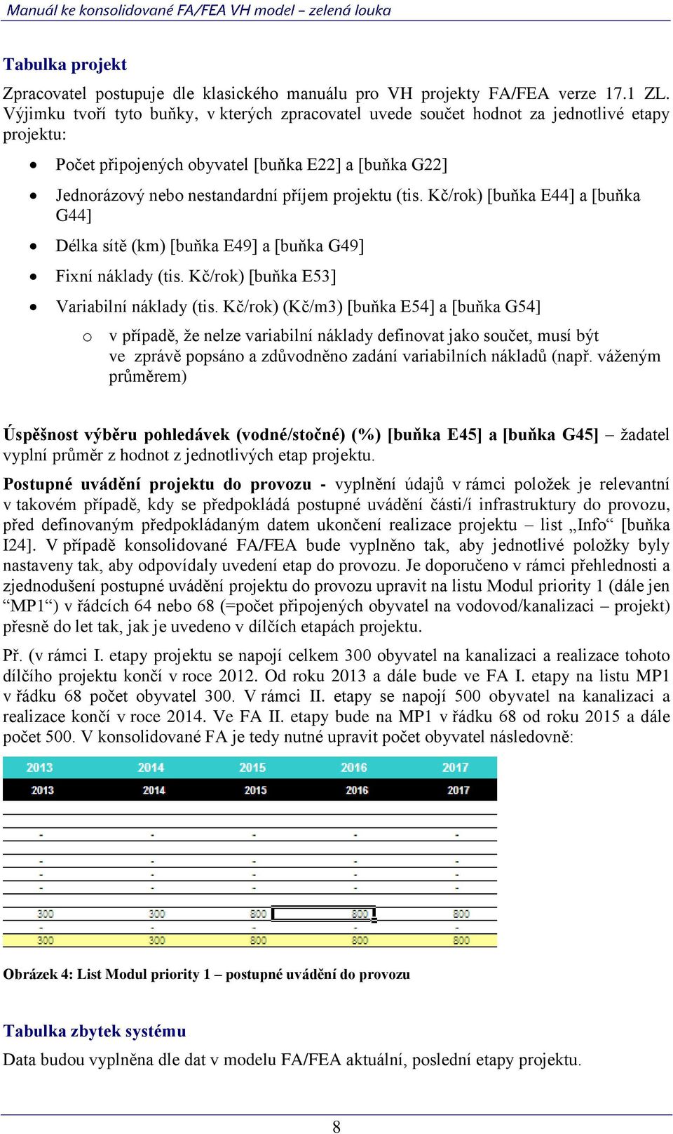 (tis. Kč/rok) [buňka E44] a [buňka G44] Délka sítě (km) [buňka E49] a [buňka G49] Fixní náklady (tis. Kč/rok) [buňka E53] Variabilní náklady (tis.