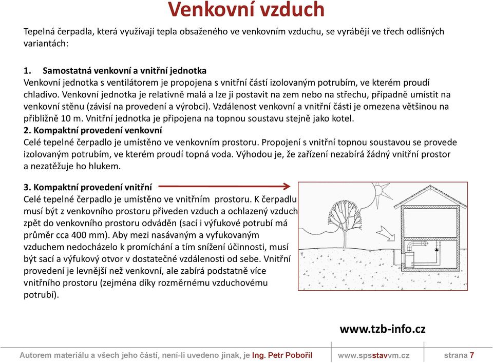 Venkovní jednotka je relativně malá a lze ji postavit na zem nebo na střechu, případně umístit na venkovní stěnu (závisí na provedení a výrobci).