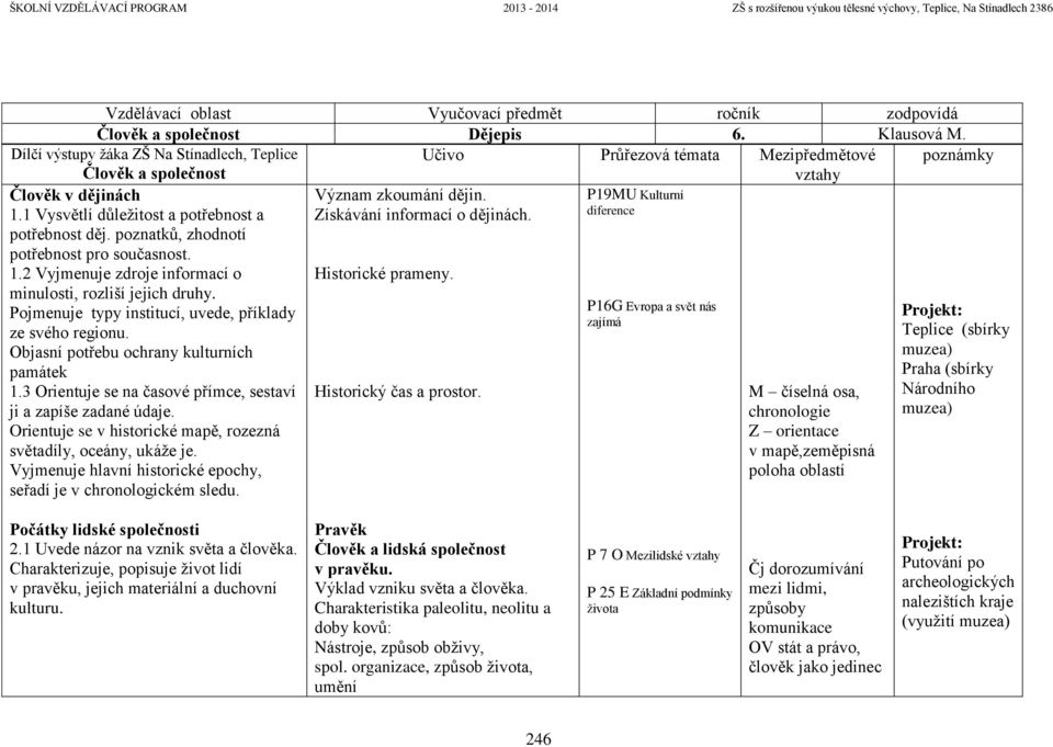 minulosti, rozliší jejich druhy. Pojmenuje typy institucí, uvede, příklady P16G Evropa a svět nás Projekt: zajímá ze svého regionu.