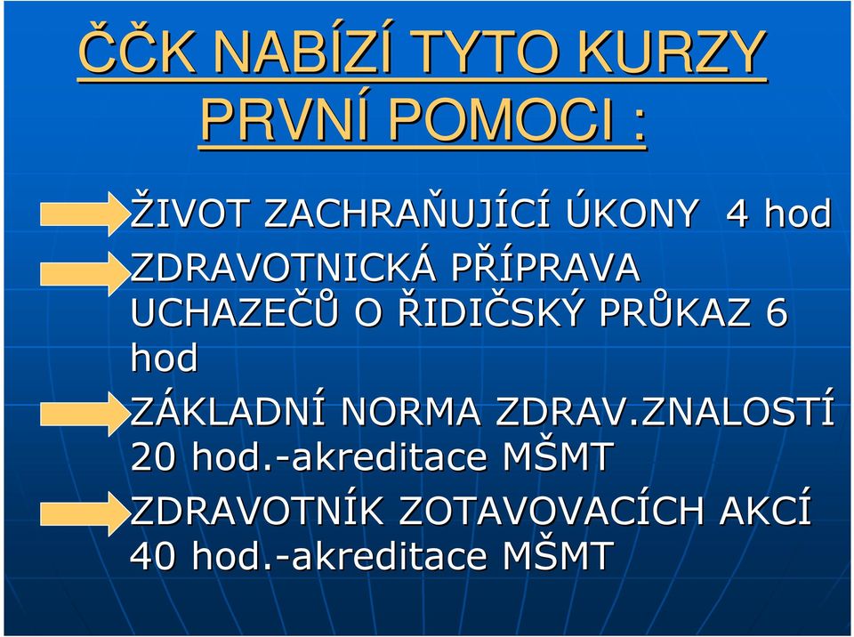 PRŮKAZ 6 hod ZÁKLADNÍ NORMA ZDRAV.ZNALOSTÍ 20 hod.