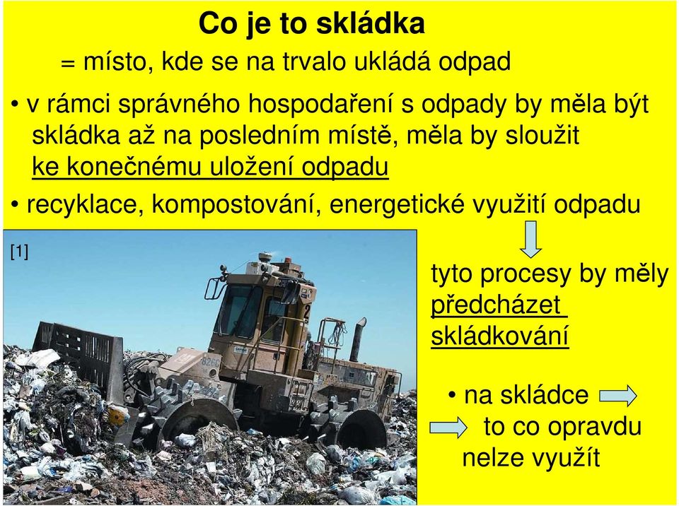 ke konečnému uložení odpadu recyklace, kompostování, energetické využití odpadu