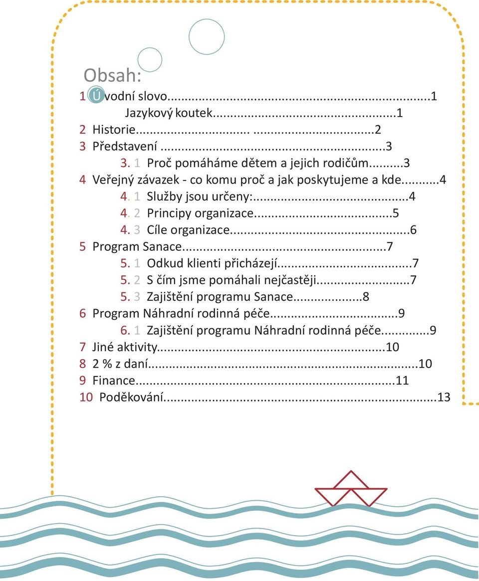 3 Cíle organizace...6 Program Sanace...7 5. 1 Odkud klienti pøicházejí...7 5. 2 S èím jsme pomáhali nejèastìji...7 5. 3 Zajištìní programu Sanace.