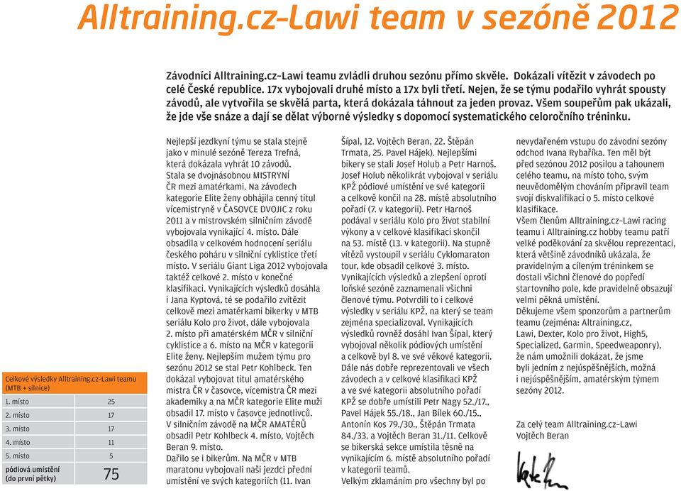 Alltraining.cz Lawi. racing team partneři teamu - PDF Free Download