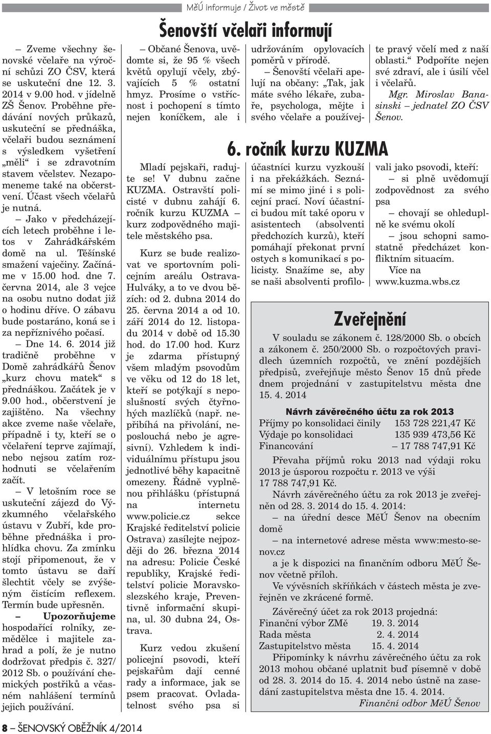 Úèast všech vèelaøù je nutná. Jako v pøedcházejících letech probìhne i letos v Zahrádkáøském domì na ul. Tìšínské smažení vajeèiny. Zaèínáme v 15.00 hod. dne 7.
