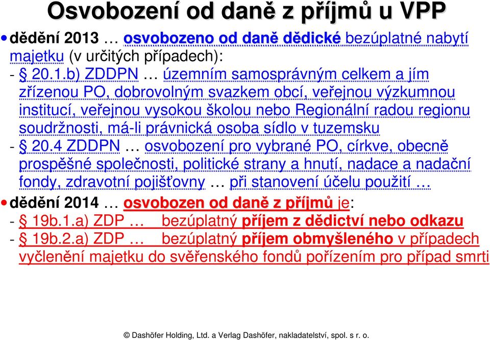 b) ZDDPN územním samosprávným celkem a jím zřízenou PO, dobrovolným svazkem obcí, veřejnou výzkumnou institucí, veřejnou vysokou školou nebo Regionální radou regionu soudržnosti, má-li