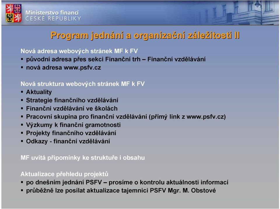 vzdělávání (přímý link z www.psfv.