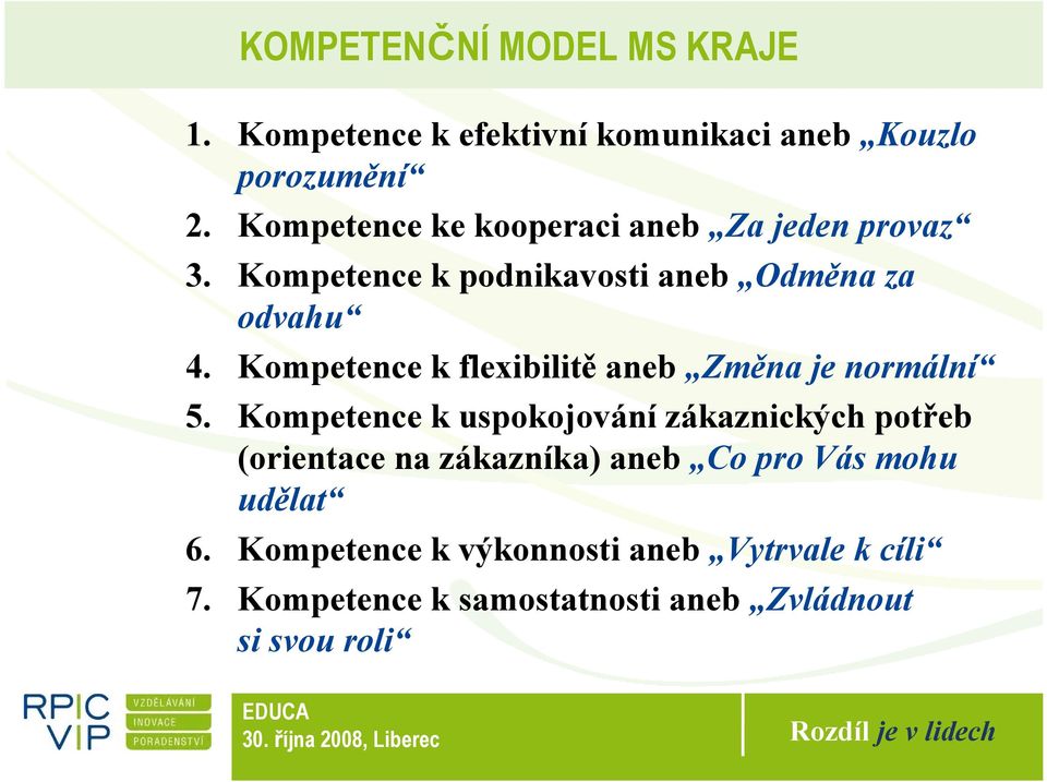 Kompetence k flexibilitě aneb Změna je normální 5.