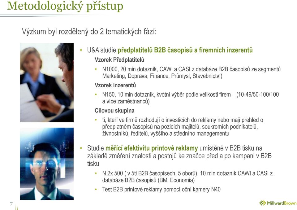 skupina ti, kteří ve firmě rozhodují o investicích do reklamy nebo mají přehled o předplatném časopisů na pozicích majitelů, soukromích podnikatelů, živnostníků, ředitelů, vyššího a středního