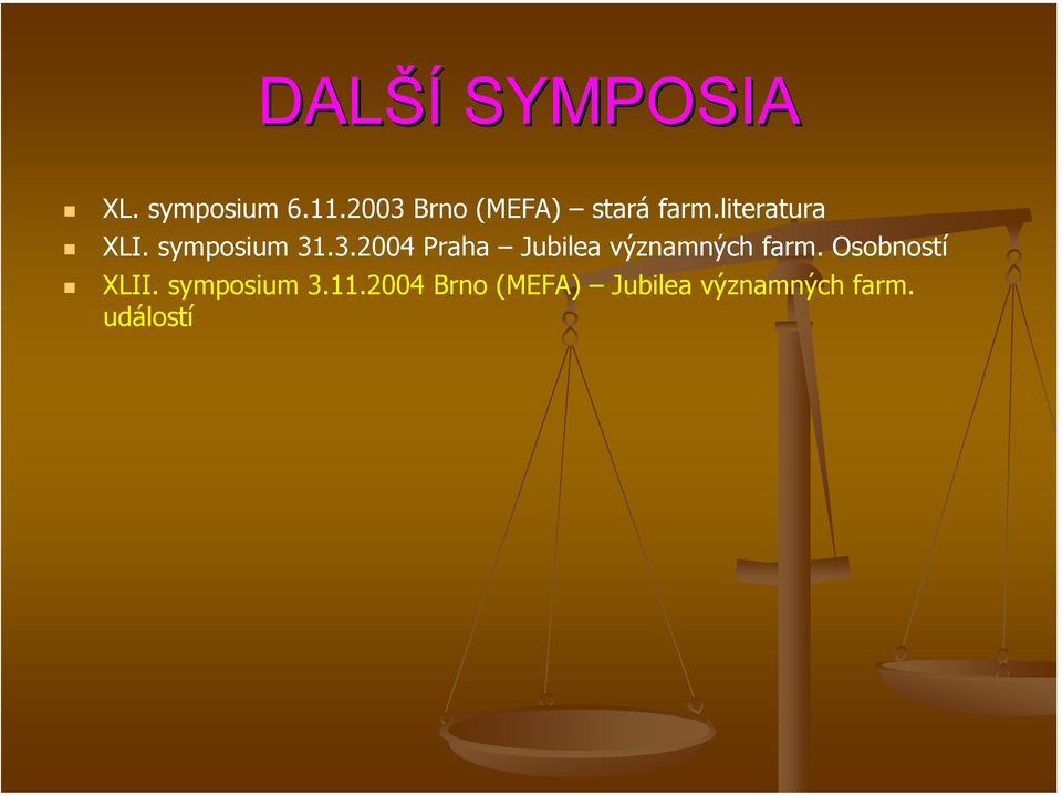 symposium 31.3.2004 Praha Jubilea významných farm.
