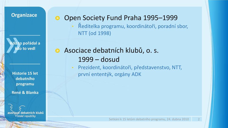 debatních klubů, o. s.