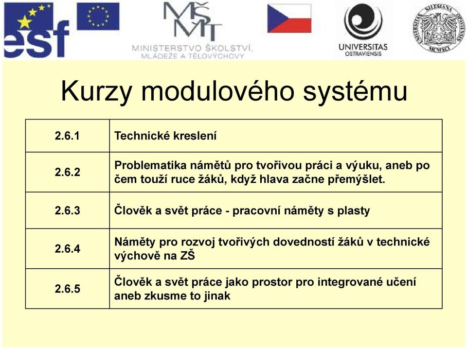 2.6.2 Problematika námětů pro tvořivou práci a výuku, aneb po čem touží ruce žáků, když hlava