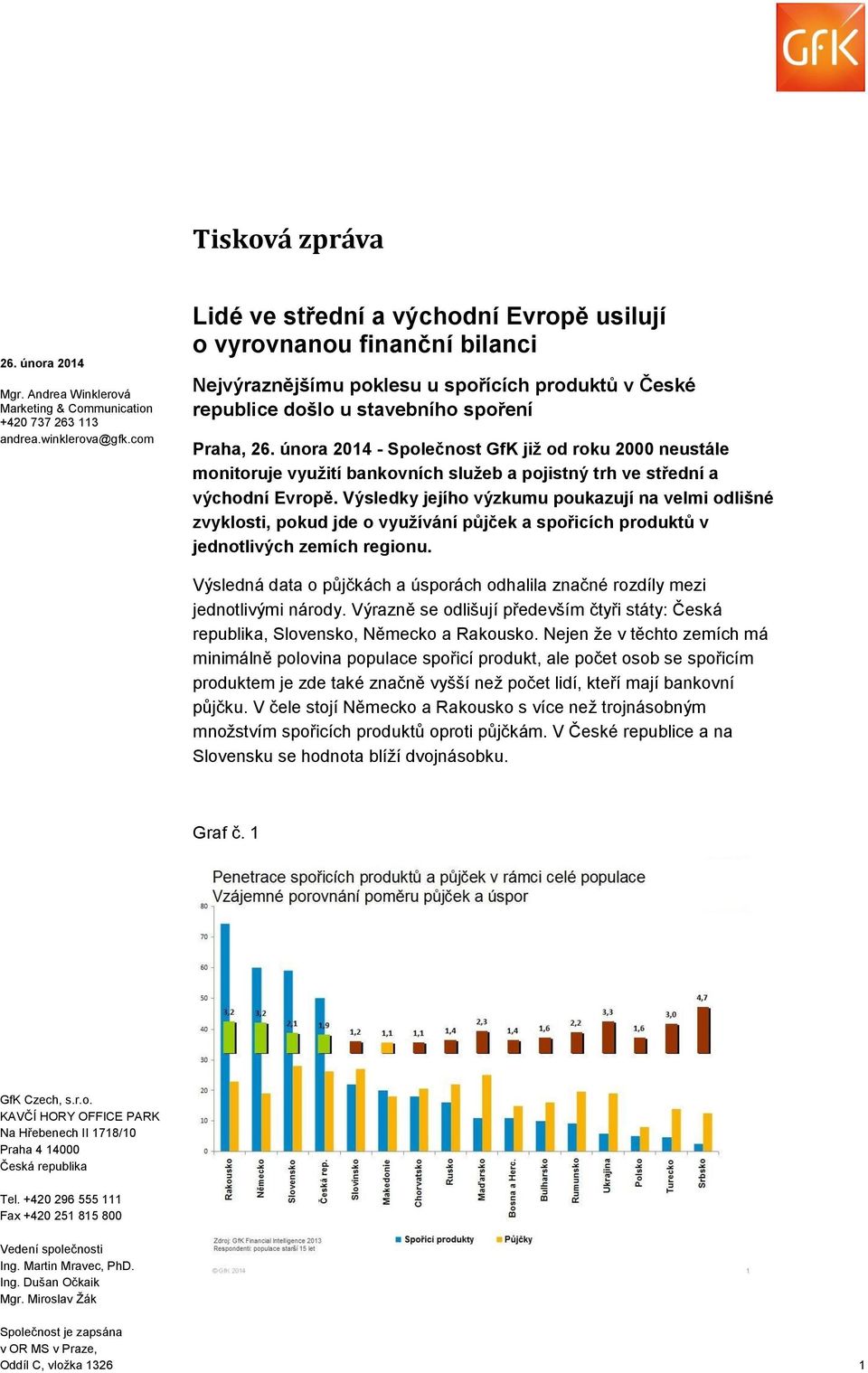 února 2014 - Společnost GfK již od roku 2000 neustále monitoruje využití bankovních služeb a pojistný trh ve střední a východní Evropě.