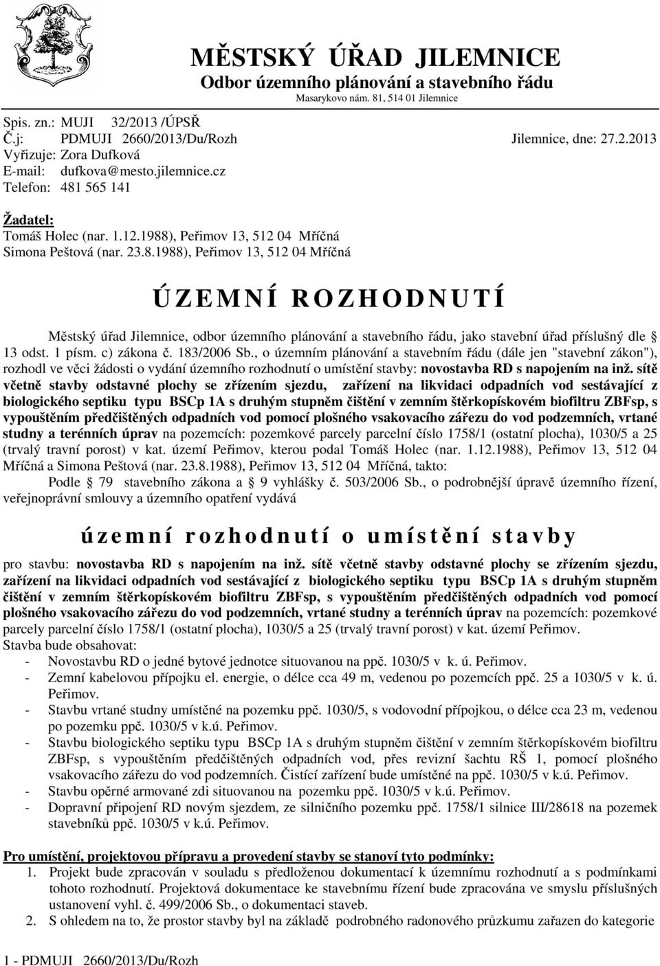 1 písm. c) zákona č. 183/2006 Sb.