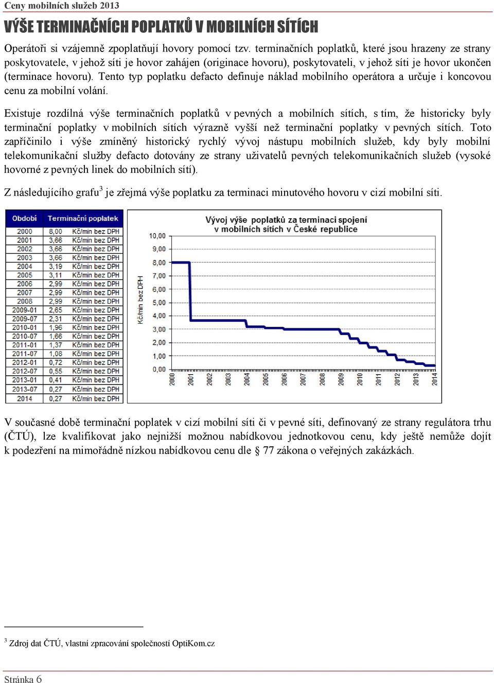 Tento typ poplatku defacto definuje náklad mobilního operátora a určuje i koncovou cenu za mobilní volání.